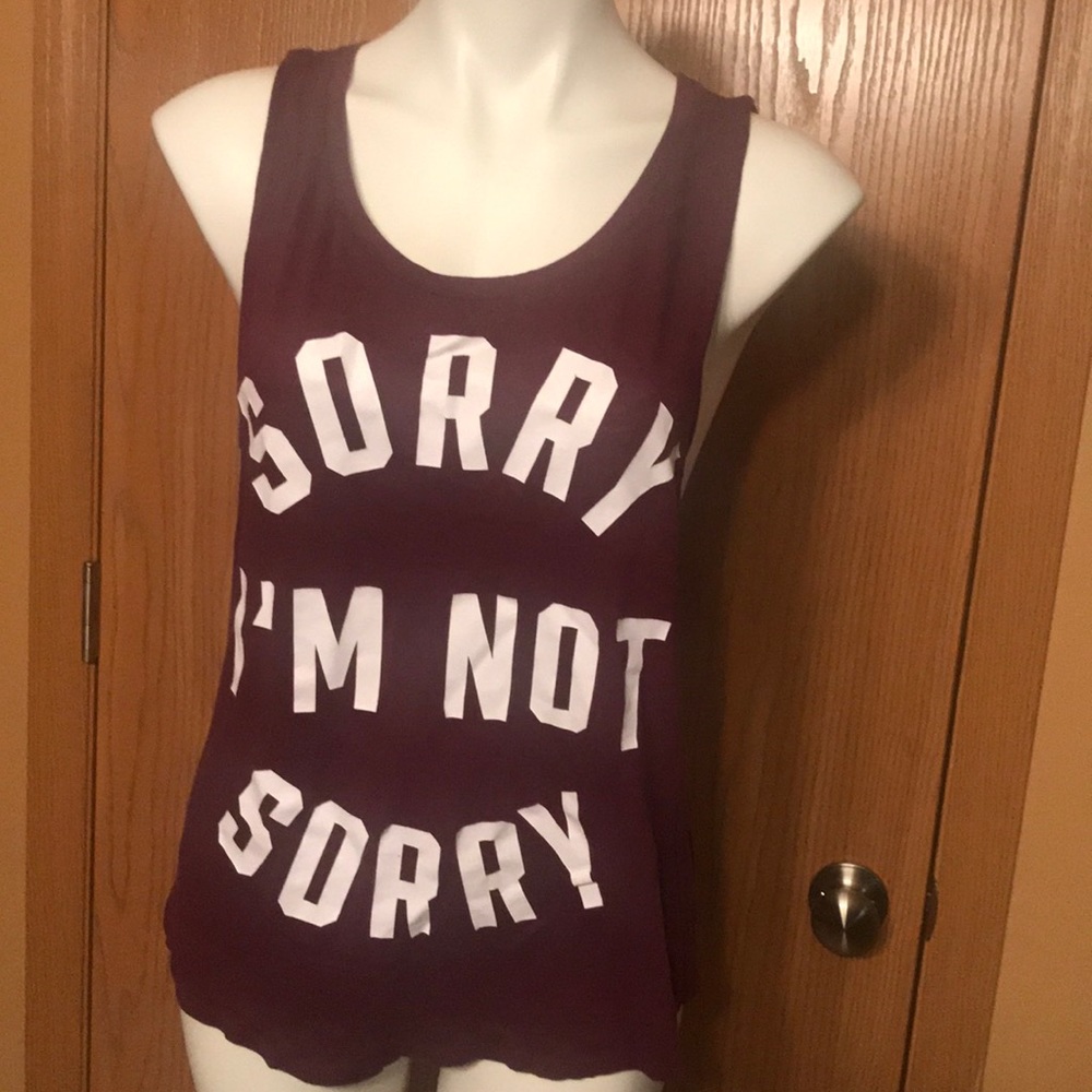Pink T-shirt sorry I’m not sorry